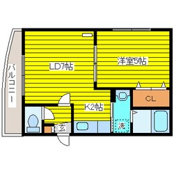 環状通東駅 徒歩9分 2階の物件間取画像